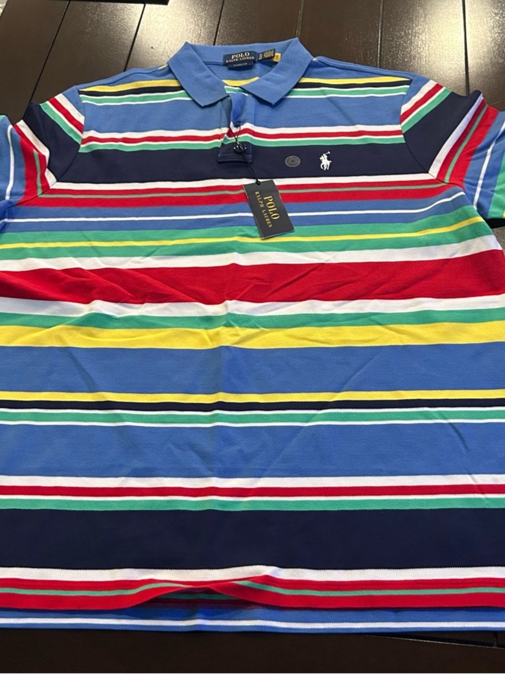 Polo by Ralph Lauren Blue Multicolor Striped Polo Shirt